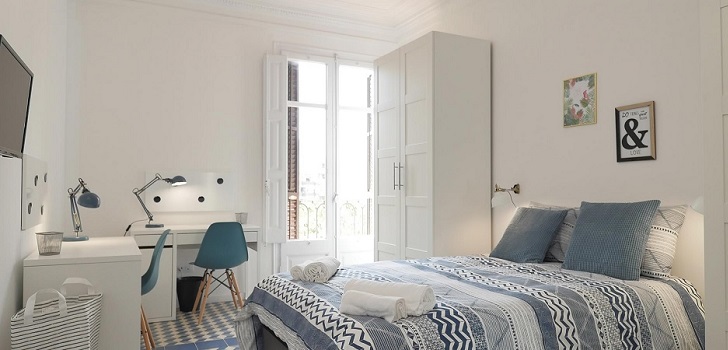 Habitación de Inèdit Barcelona El ‘coliving’ Inèdit cede 25 habitaciones a personal sanitario en Barcelona
