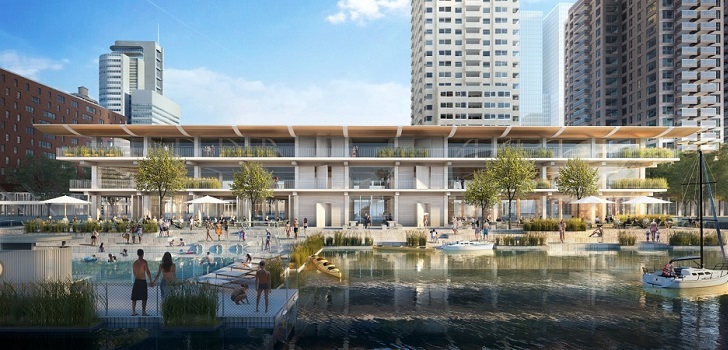 Oficinas flotantes en el puerto de Rotterdam